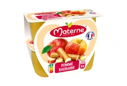 Compote coupelles Pomme rhubarbe Materne 4 x 100g