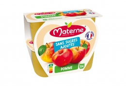 Compote pomme nature ssa Materne 4 x 100g