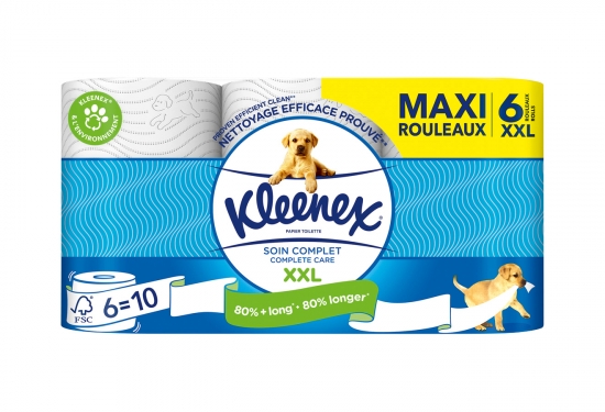 6 maxi rouleaux de papier toilette blanc Soin complet XXL