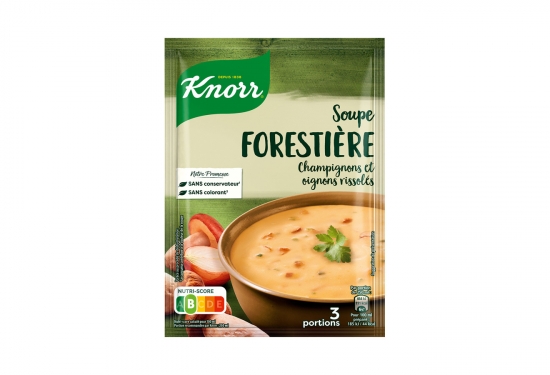 Soupe forestière champignons et oignons rissolés