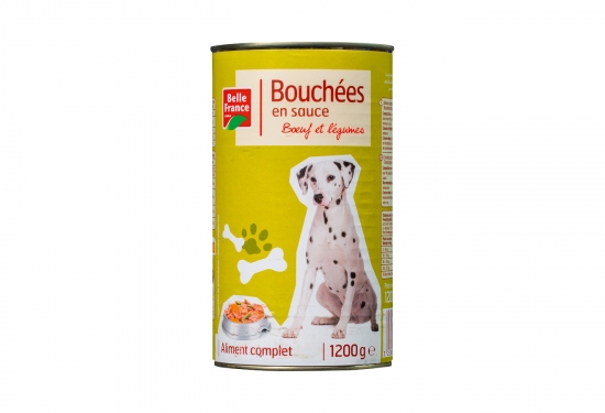 Lot de 2 boîtes 3/2 de bouchées en sauce pour chien