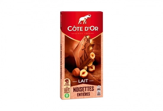 Bloc lait noisettes entières