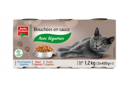 3 boîtes 1/2 de bouchées en sauce pour chat