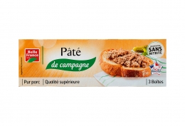 Pâté de campagne 3 x 1/10 Pur porc - Qualité supérieure