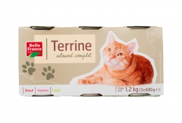 3 boîtes 1/2 Terrines pour chat multivariétés