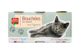 3 boîtes 1/2 de bouchées en sauce pour chat