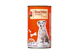 Lot de 2 boîtes 3/2 de bouchées en sauce pour chien