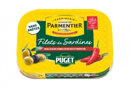 Filets de sardines sans arêtes à l'huile d'olive vierge extra bio Puget et piment bio